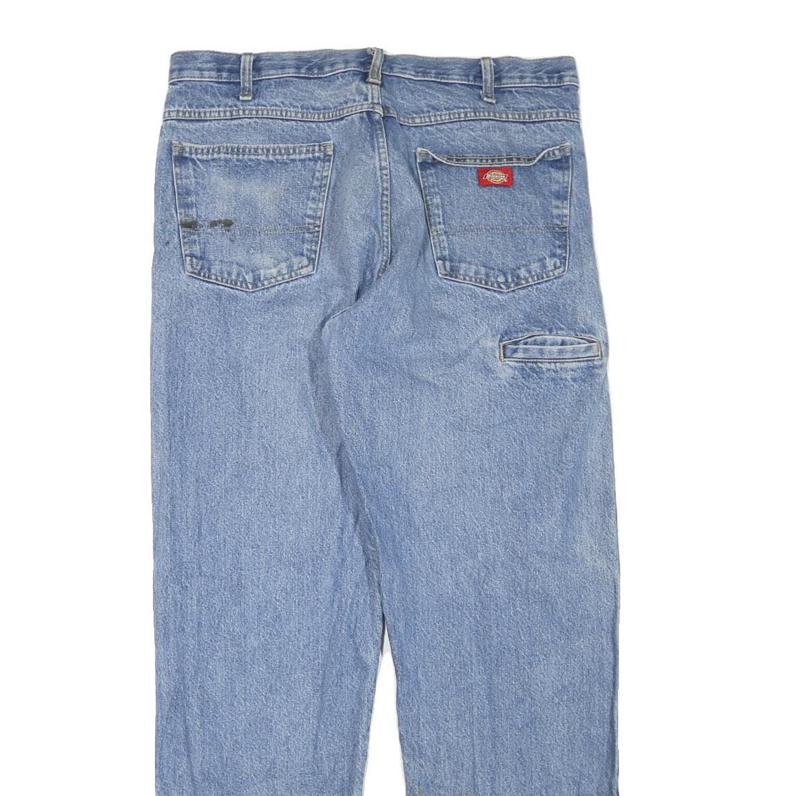 DICKIES Mens Jeans Blue Regular Straight Denim Medium W36 L33 Workwear