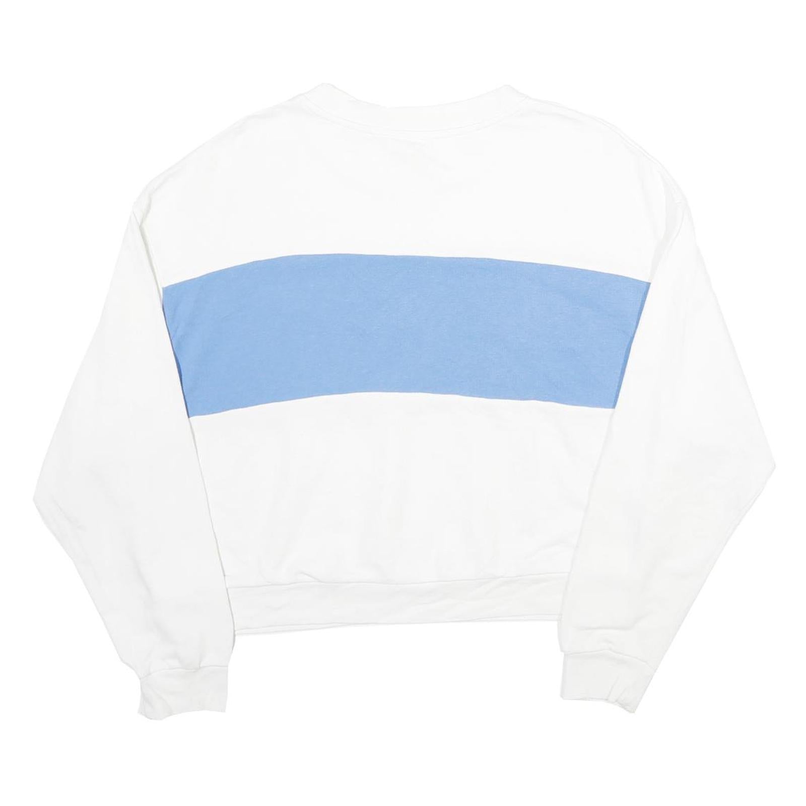 LEVI'S Womens White & Blue Crew Neck S Sweatshirt Logo Print Casual Cotton