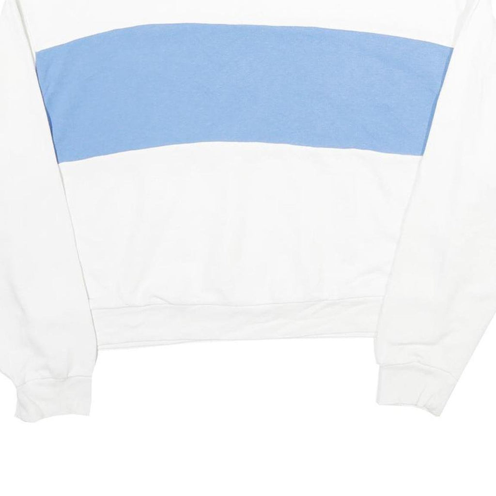 LEVI'S Womens White & Blue Crew Neck S Sweatshirt Logo Print Casual Cotton