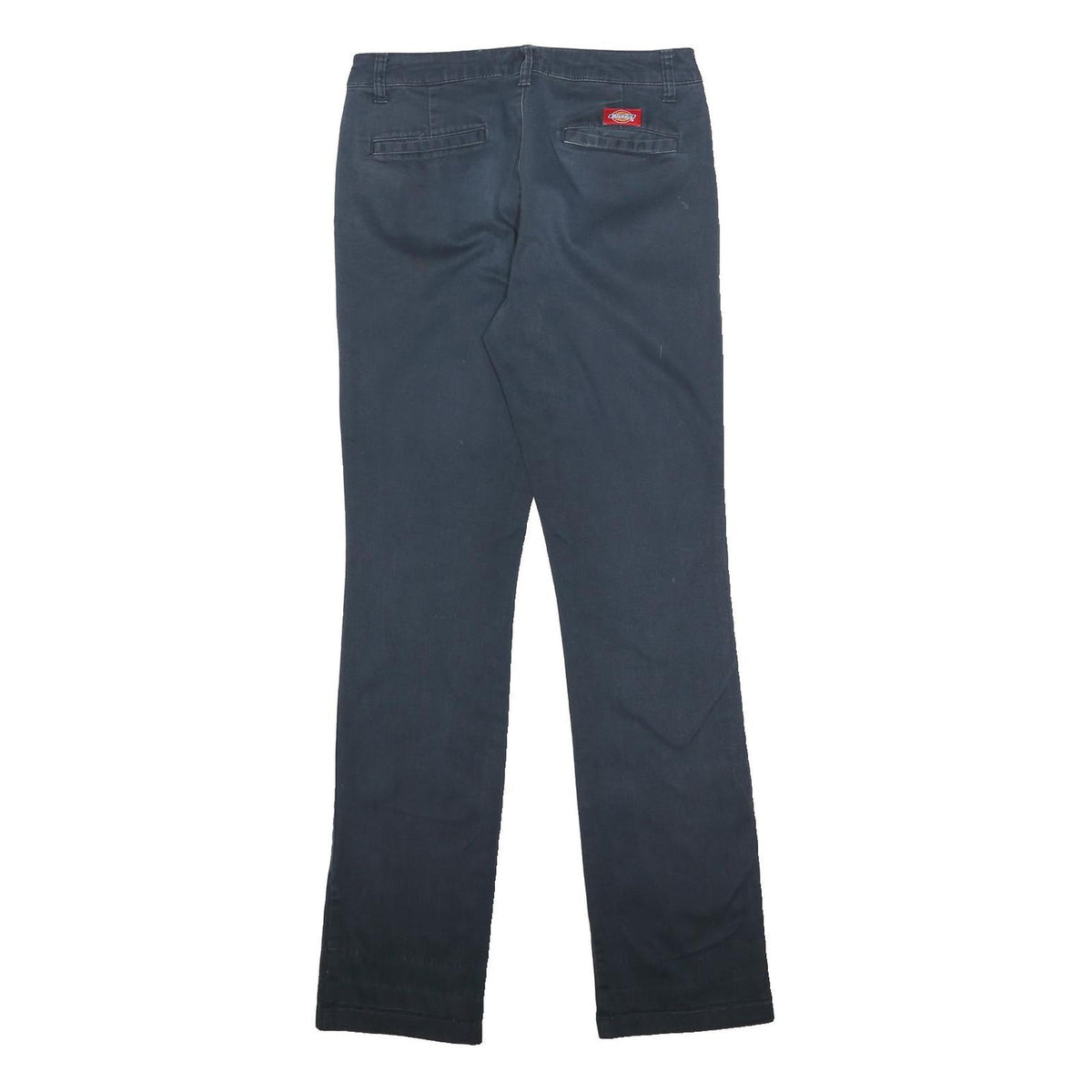 DICKIES Womens Navy Blue Regular Fit Straight Leg Trousers W28 L32 Cotton Blend
