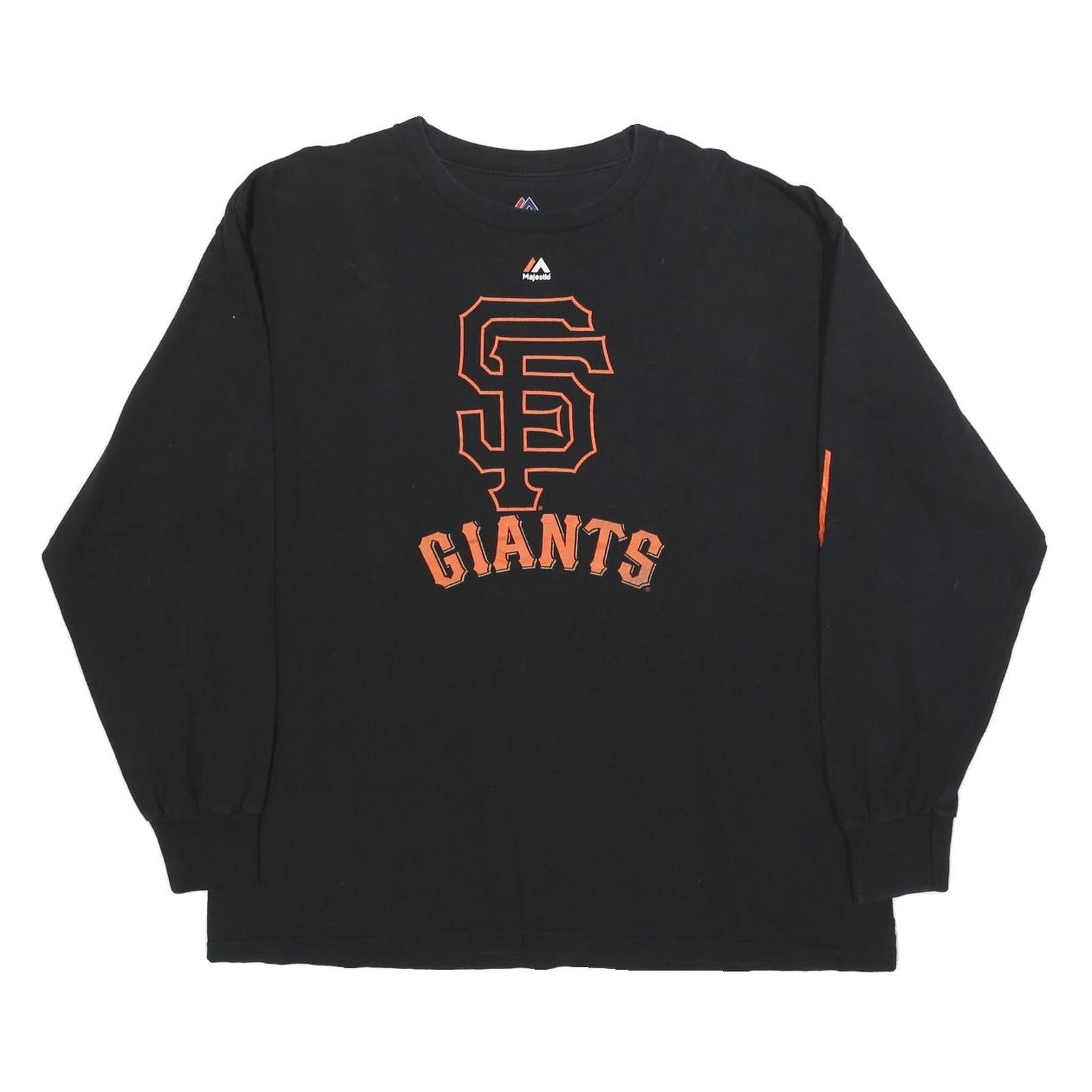 MAJESTIC Mens Black San Francisco Giants Long Sleeve Crew Neck T-Shirt XL