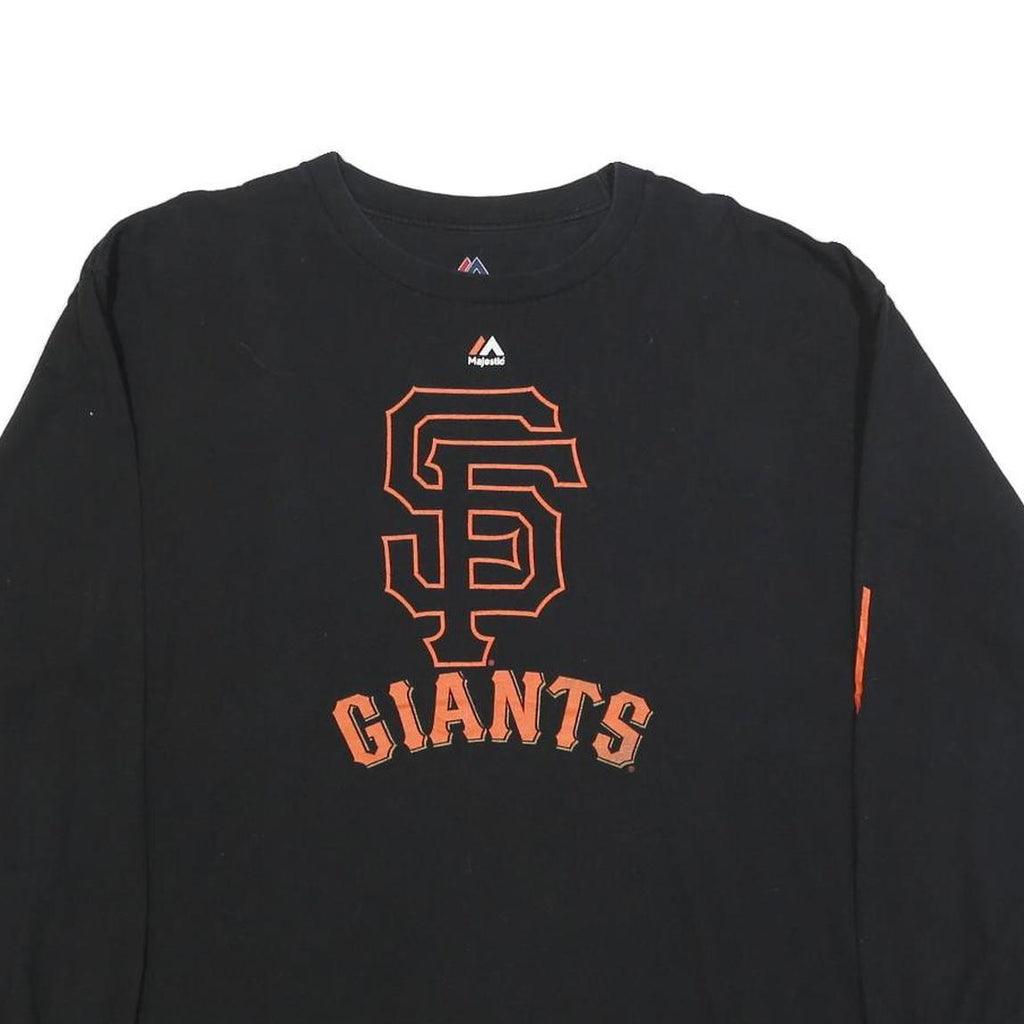 MAJESTIC Mens Black San Francisco Giants Long Sleeve Crew Neck T-Shirt XL