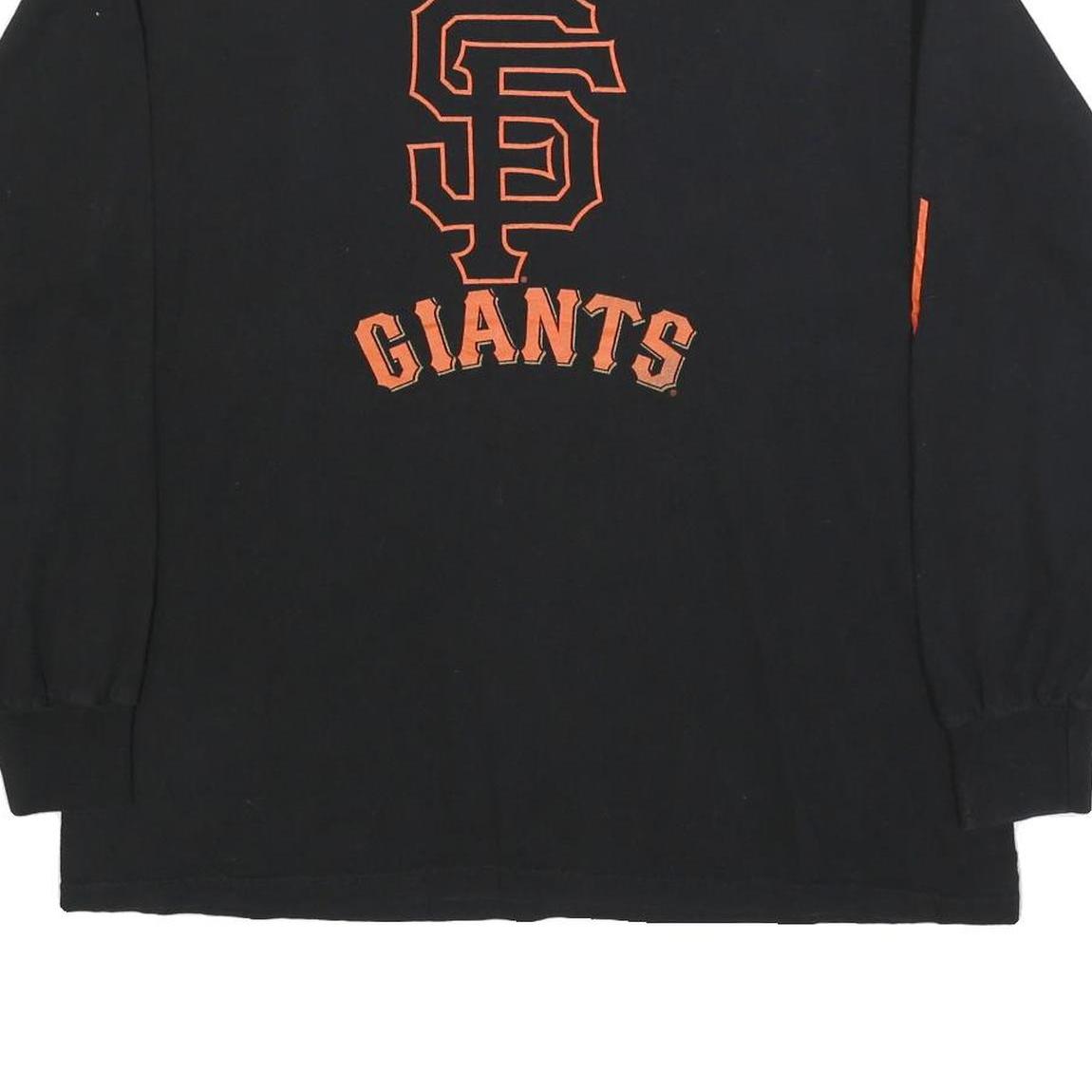 MAJESTIC Mens Black San Francisco Giants Long Sleeve Crew Neck T-Shirt XL