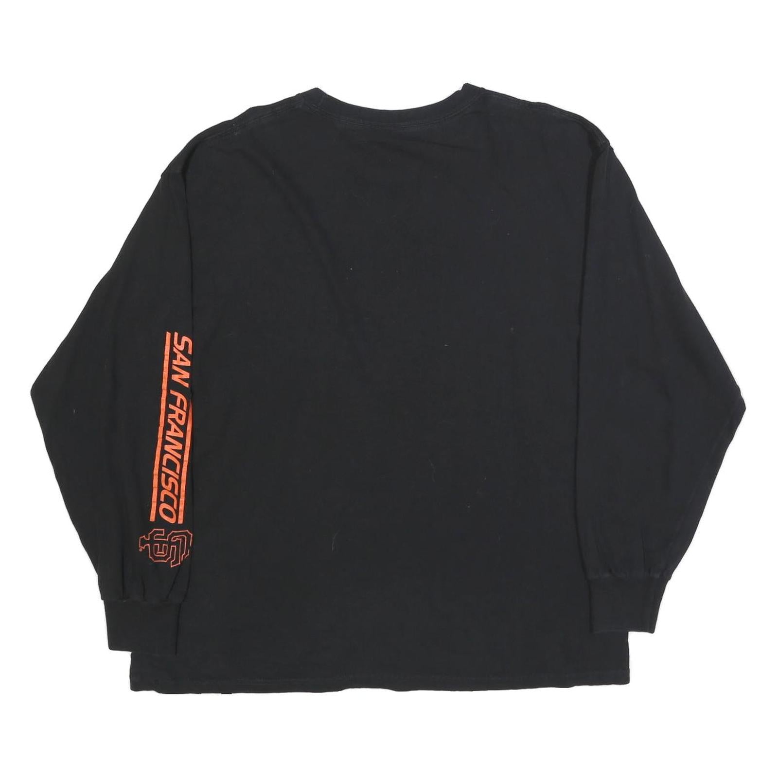 MAJESTIC Mens Black San Francisco Giants Long Sleeve Crew Neck T-Shirt XL