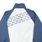 PUMA Womens Blue & White Zip Jacket L Polyester Blend Track Sports Casual