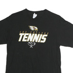 PORT & COMPANY Mens Black Coe College Tennis Graphic T-Shirt L Short Sleeve Crew