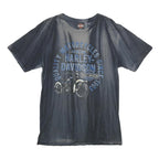 HARLEY DAVIDSON Mens Black Graphic T-Shirt M Cotton Crew Neck Short Sleeve