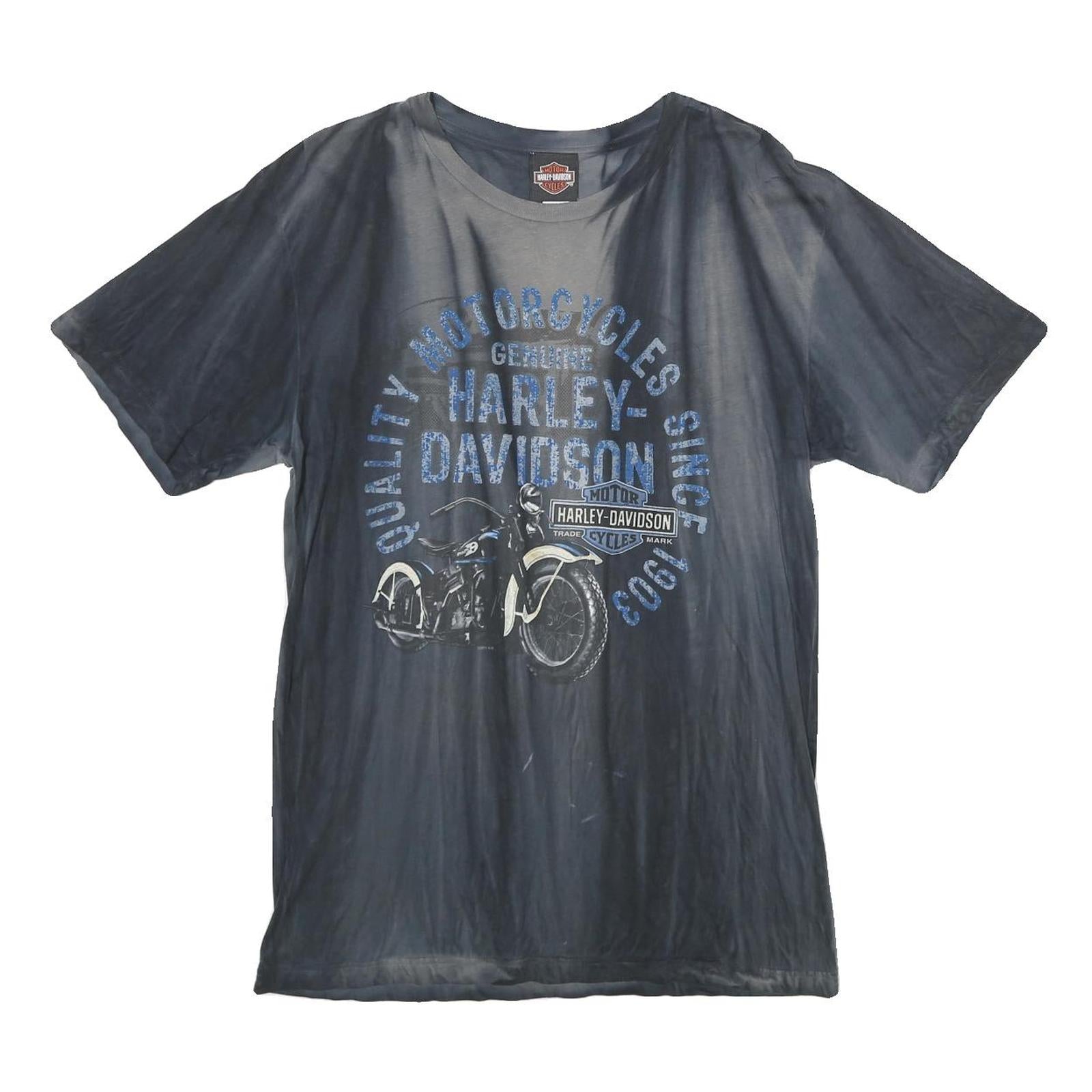 HARLEY DAVIDSON Mens Black Graphic T-Shirt M Cotton Crew Neck Short Sleeve