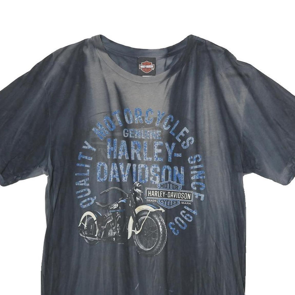 HARLEY DAVIDSON Mens Black Graphic T-Shirt M Cotton Crew Neck Short Sleeve