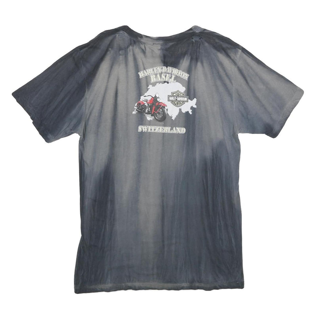 HARLEY DAVIDSON Mens Black Graphic T-Shirt M Cotton Crew Neck Short Sleeve