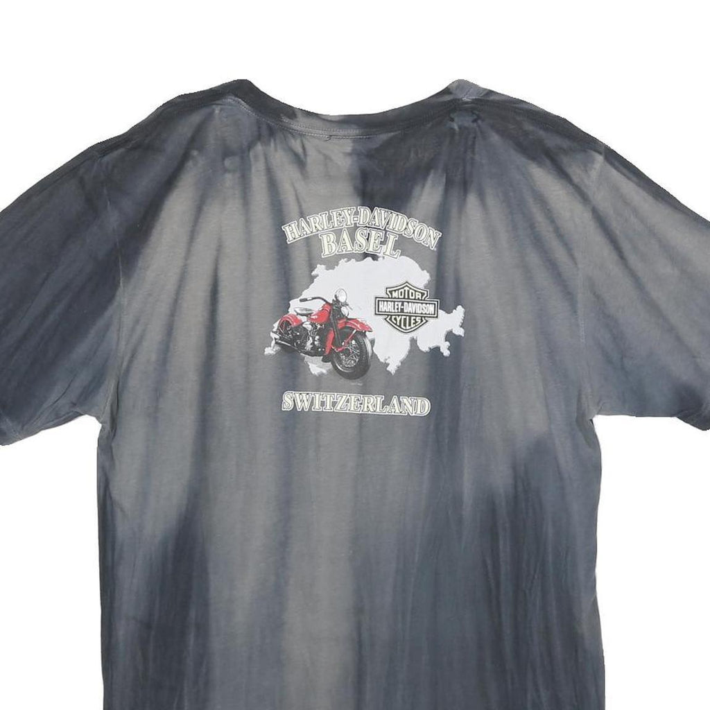HARLEY DAVIDSON Mens Black Graphic T-Shirt M Cotton Crew Neck Short Sleeve