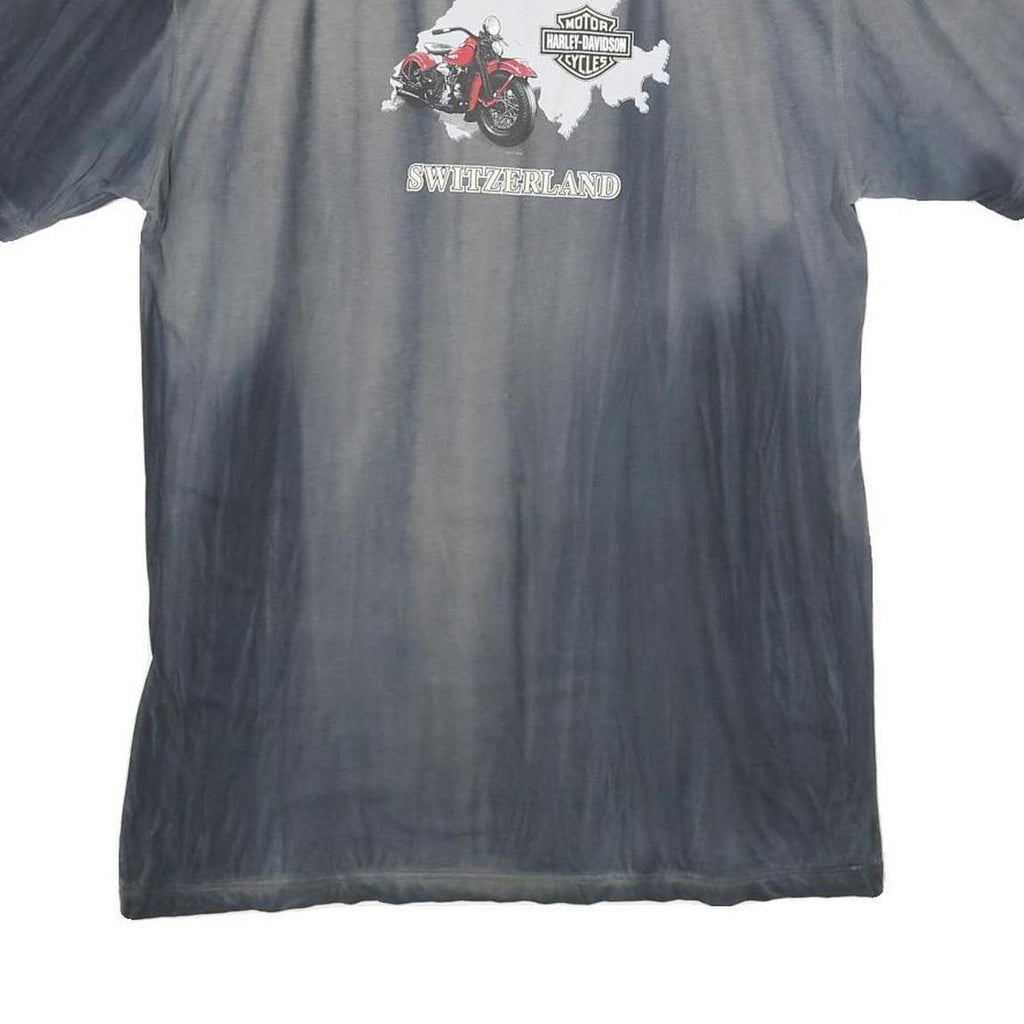 HARLEY DAVIDSON Mens Black Graphic T-Shirt M Cotton Crew Neck Short Sleeve