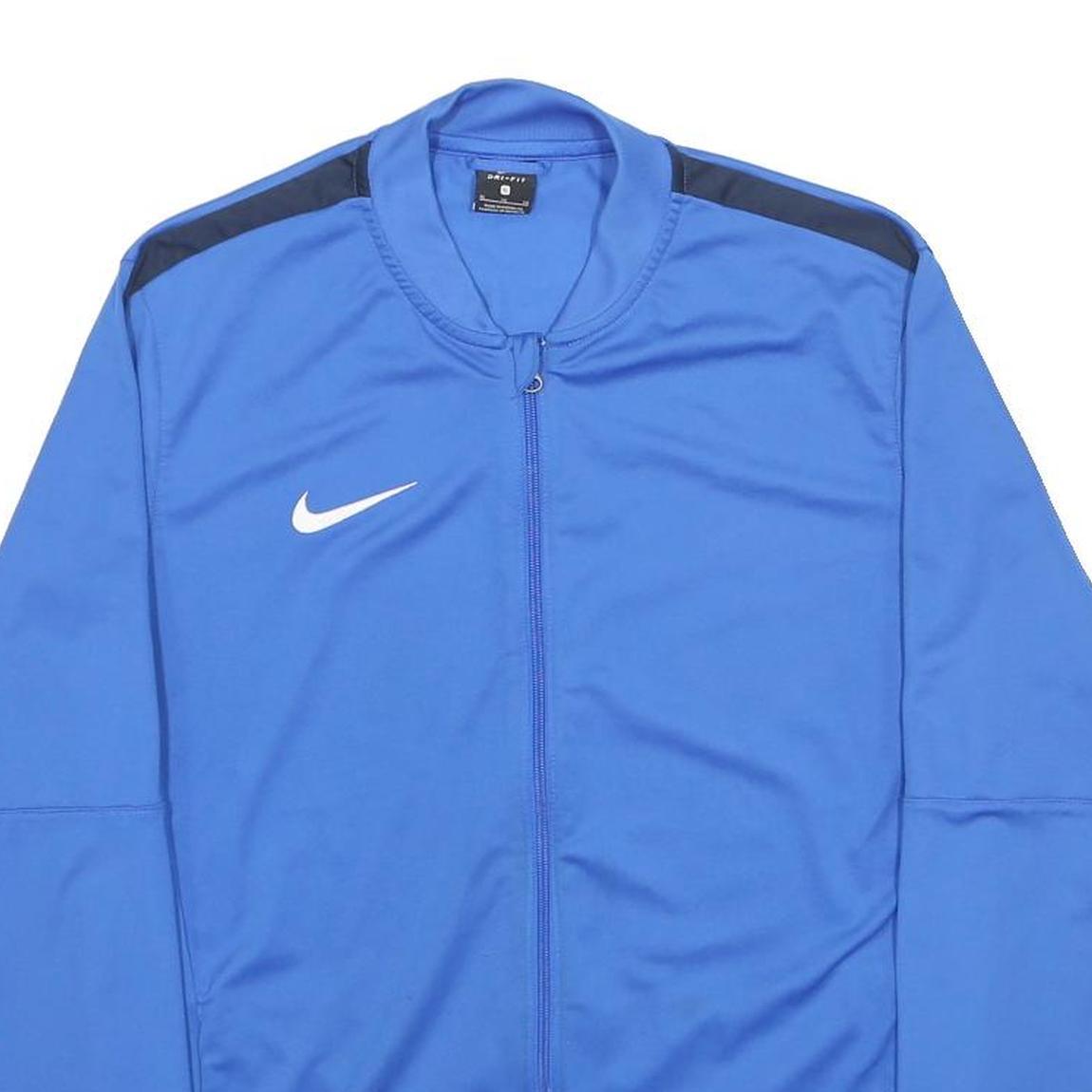 NIKE Mens Blue Zip Jacket XL Polyester Blend Plain Sportswear Fitness Training