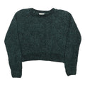 ALTERED STATE Womens Dark Green Plain Pullover Jumper Crew Neck Chunky Knit L