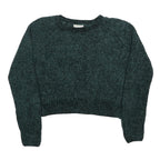 ALTERED STATE Womens Dark Green Plain Pullover Jumper Crew Neck Chunky Knit L