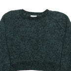 ALTERED STATE Womens Dark Green Plain Pullover Jumper Crew Neck Chunky Knit L