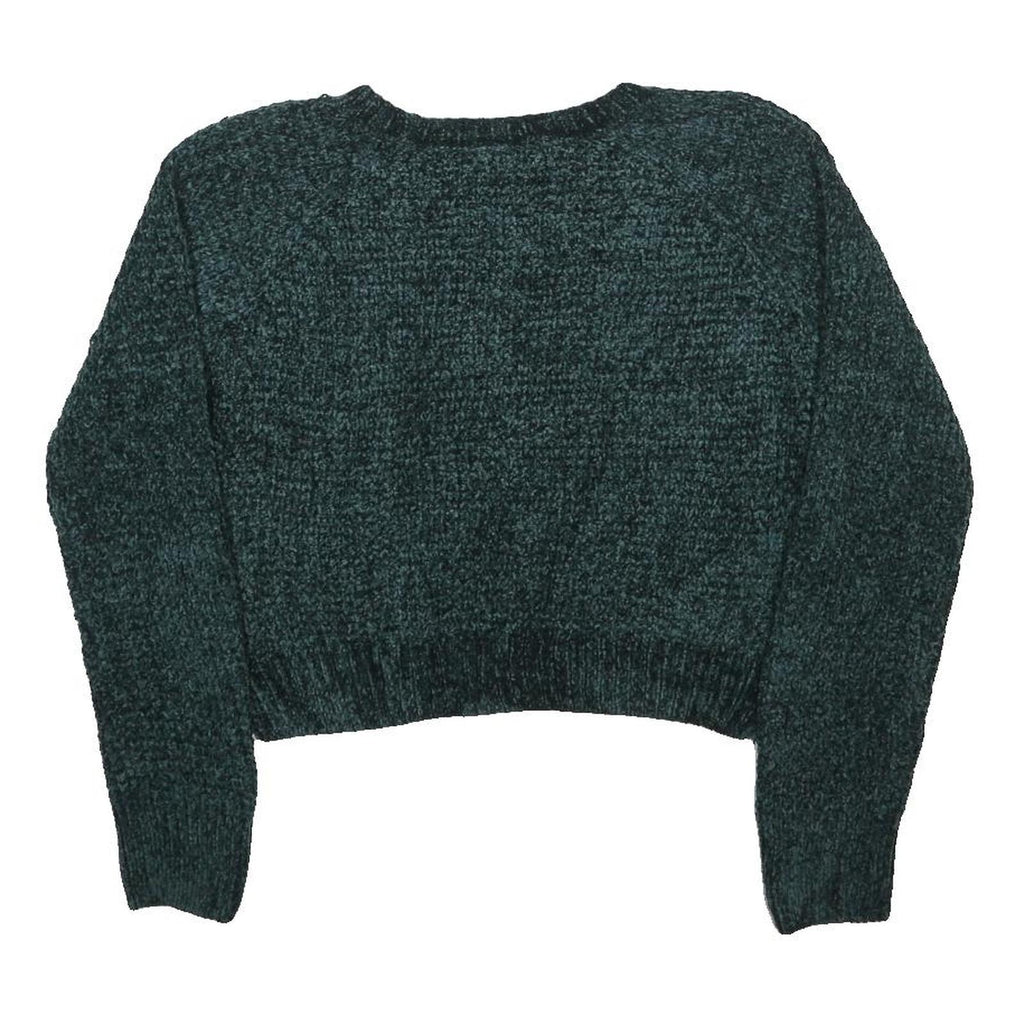ALTERED STATE Womens Dark Green Plain Pullover Jumper Crew Neck Chunky Knit L