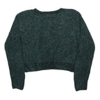 ALTERED STATE Womens Dark Green Plain Pullover Jumper Crew Neck Chunky Knit L
