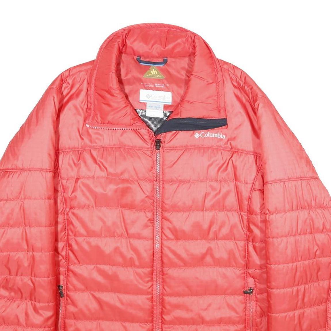 COLUMBIA Womens Red Outdoor Jacket XL Polyester Puffer Zip Lightweight Warm
