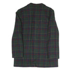 Womens Navy Green Red Pattern Button Jacket L Polyester Blend Classic Tailored