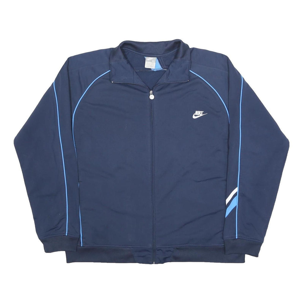 NIKE Mens Navy Blue Athletic Jacket XL Polyester Zip Plain Sportswear