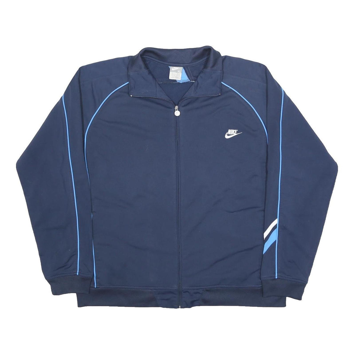 NIKE Mens Navy Blue Athletic Jacket XL Polyester Zip Plain Sportswear