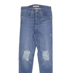 LEVI'S Womens Jeans Blue Slim Skinny Denim Light W26 L25 Ripped Distressed