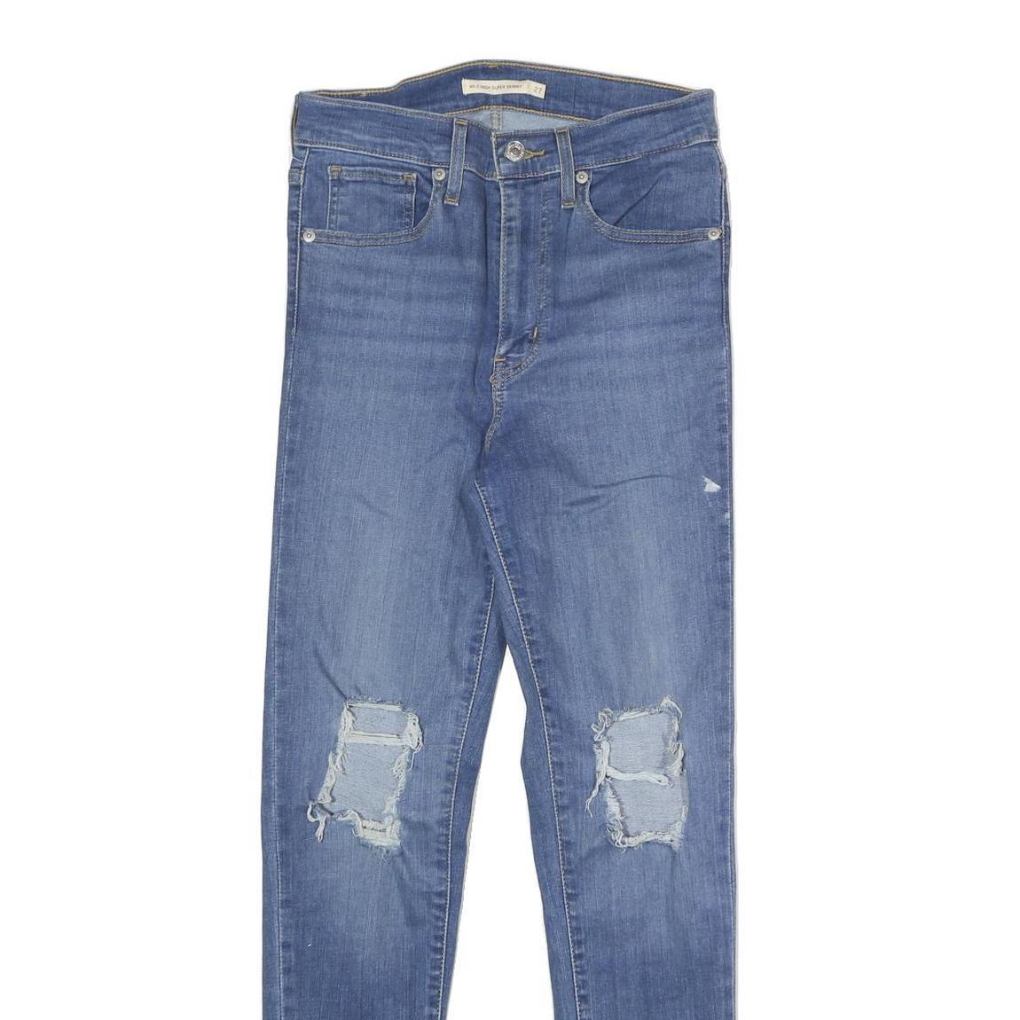 LEVI'S Womens Jeans Blue Slim Skinny Denim Light W26 L25 Ripped Distressed