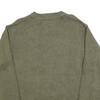 TOMMY HILFIGER Mens Green Plain Crew Neck Basic Knit Jumper L Cotton Blend