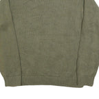 TOMMY HILFIGER Mens Green Plain Crew Neck Basic Knit Jumper L Cotton Blend