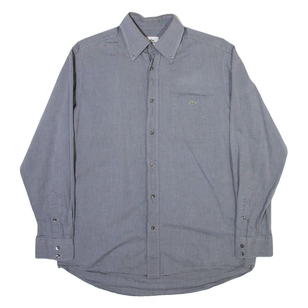 LACOSTE Mens Plain Shirt Grey Long Sleeve M