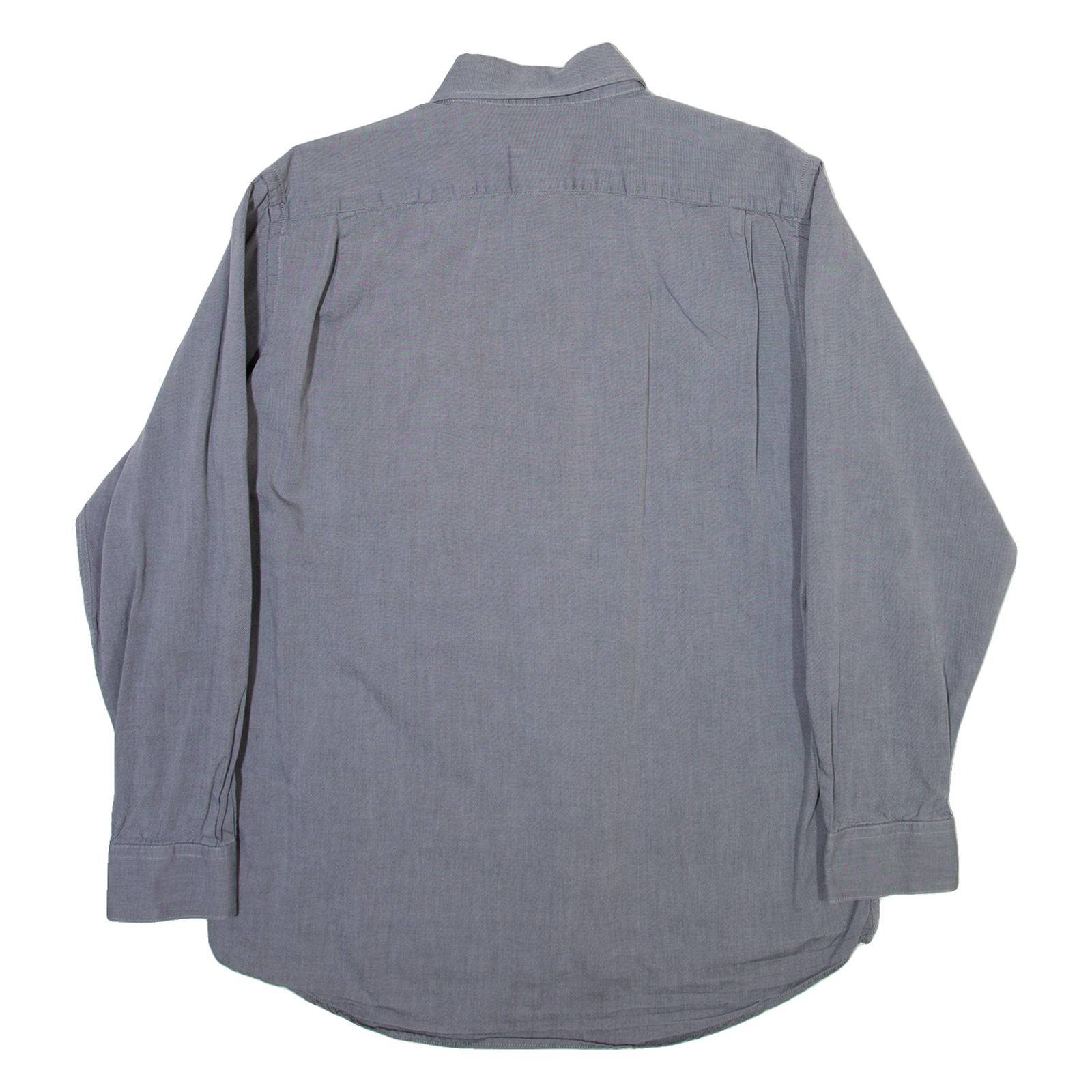 LACOSTE Mens Plain Shirt Grey Long Sleeve M