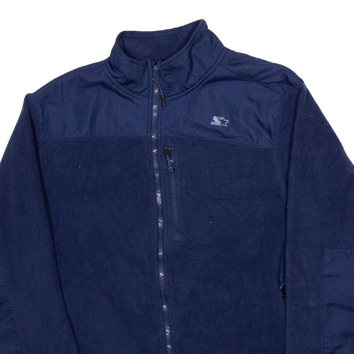 STARTER Mens Fleece Jacket Blue L