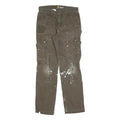 CARHARTT Mens Relaxed Fit Brown Workwear Cargo Trousers W32 L34 Durable Cotton