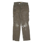CARHARTT Mens Relaxed Fit Brown Workwear Cargo Trousers W32 L34 Durable Cotton