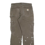 CARHARTT Mens Relaxed Fit Brown Workwear Cargo Trousers W32 L34 Durable Cotton