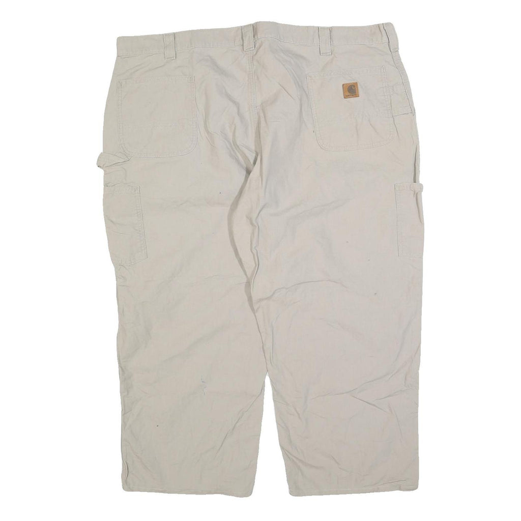 CARHARTT Mens Cotton Blend Beige Regular Fit Straight Leg Trousers W48 L27