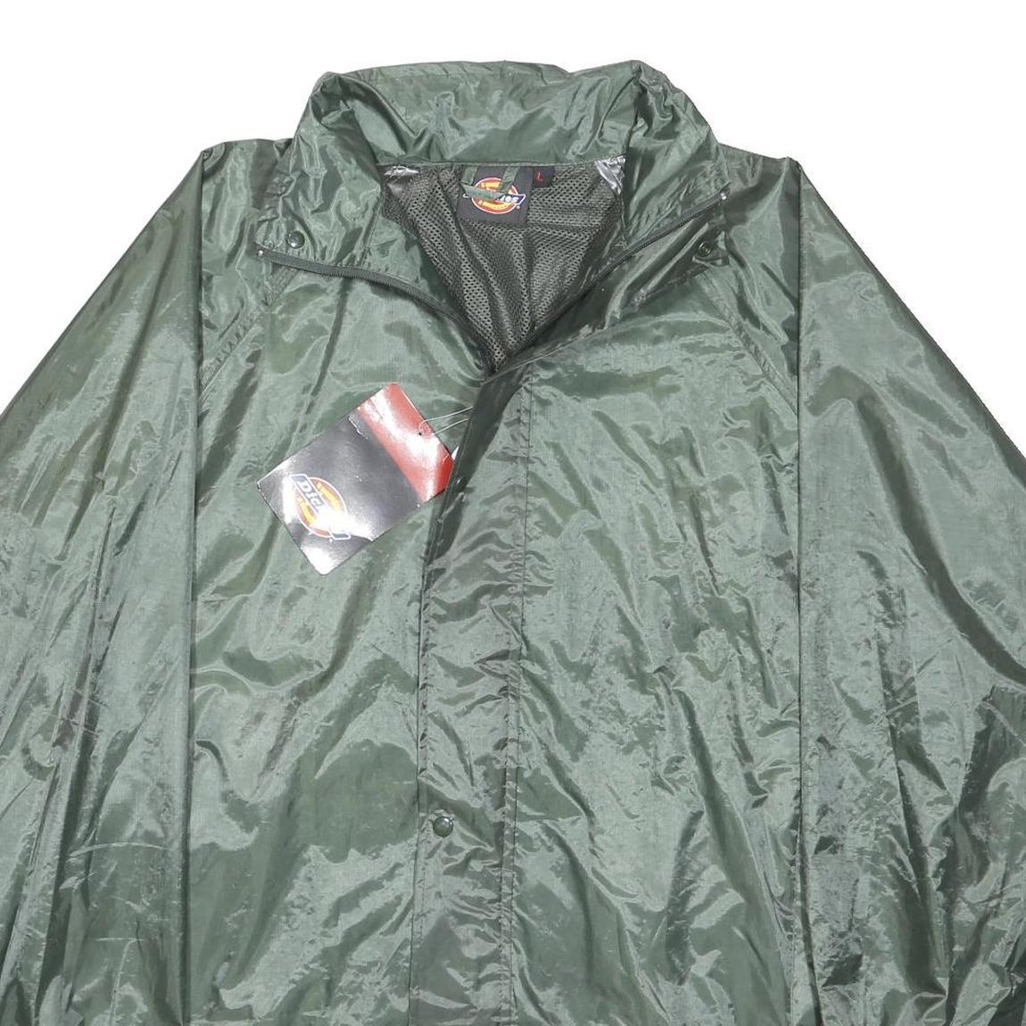 DICKIES Mens Green Jacket L Polyester Windbreaker Zip Outdoor Workwear