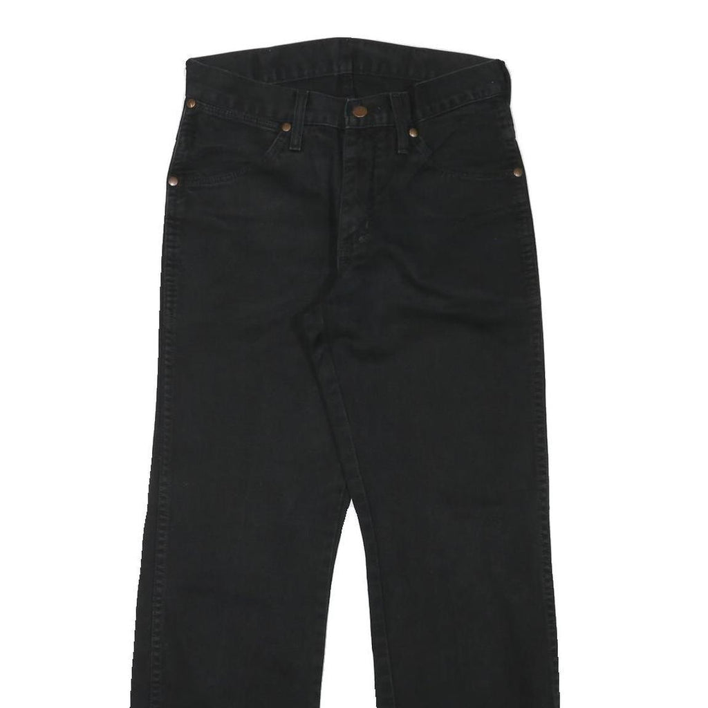 WRANGLER Mens Black Regular Straight Denim Jeans W28 L29 Classic Zip Closure