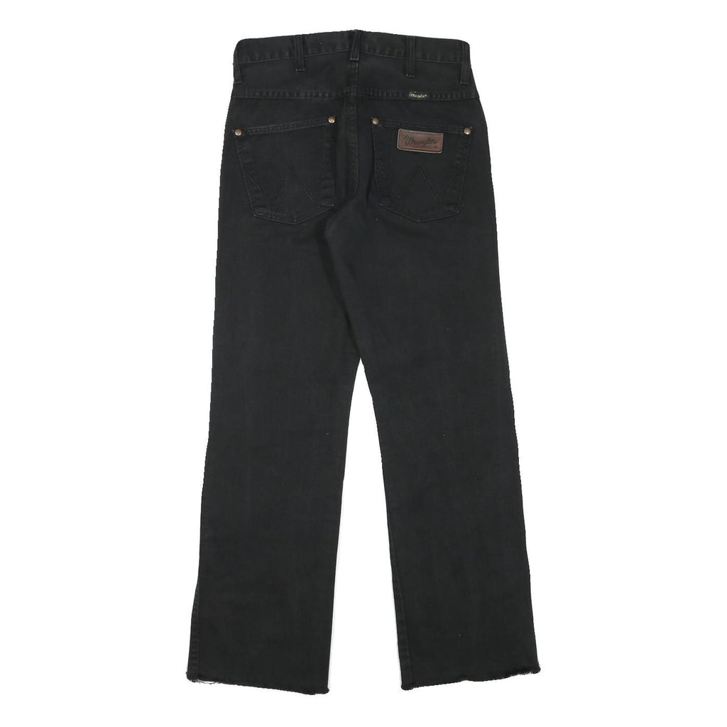 WRANGLER Mens Black Regular Straight Denim Jeans W28 L29 Classic Zip Closure