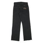 WRANGLER Mens Black Regular Straight Denim Jeans W28 L29 Classic Zip Closure
