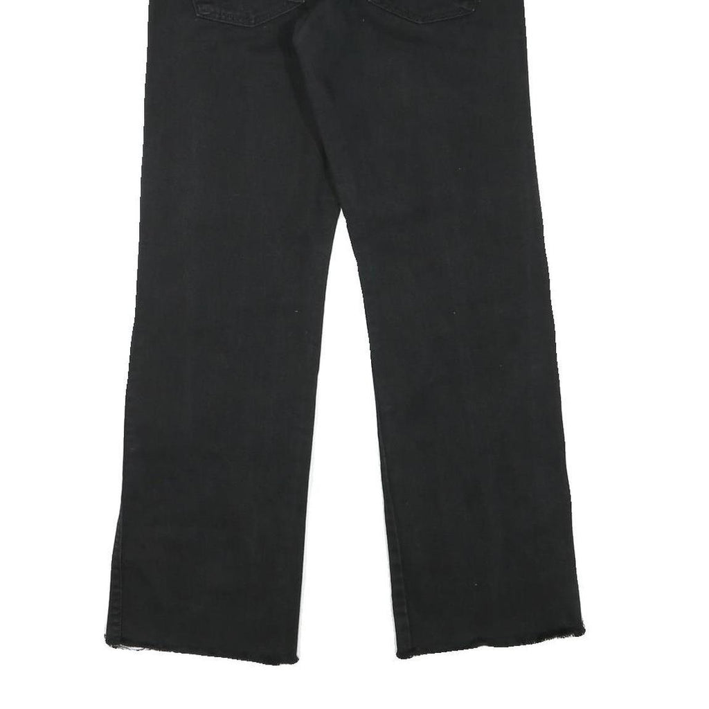 WRANGLER Mens Black Regular Straight Denim Jeans W28 L29 Classic Zip Closure