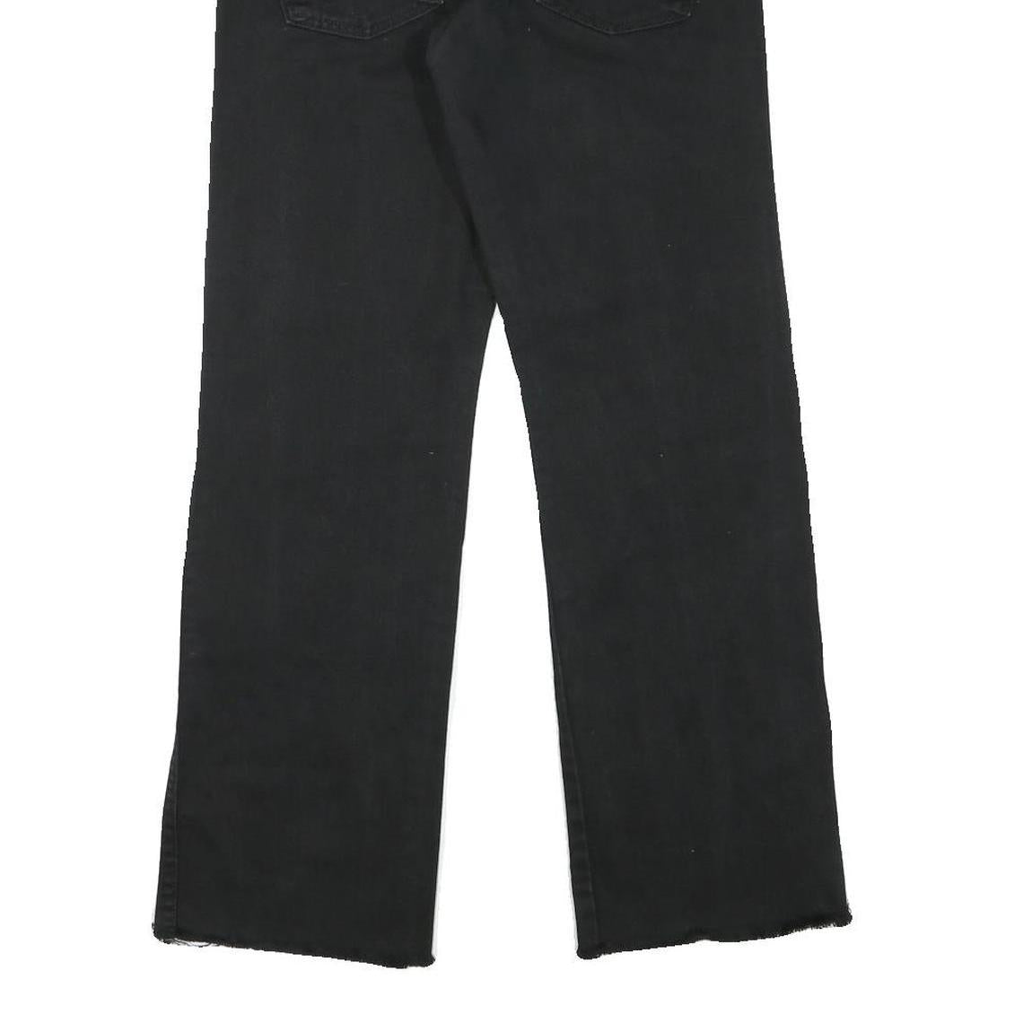 WRANGLER Mens Black Regular Straight Denim Jeans W28 L29 Classic Zip Closure