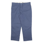 DICKIES Mens Cotton Blend Blue Regular Straight Trousers W40 L29 Workwear Zip