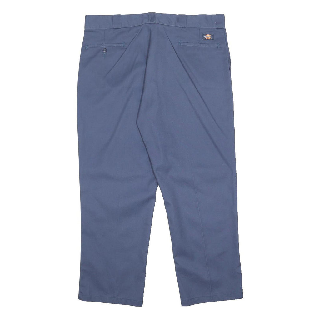 DICKIES Mens Cotton Blend Blue Regular Straight Trousers W40 L29 Workwear Zip