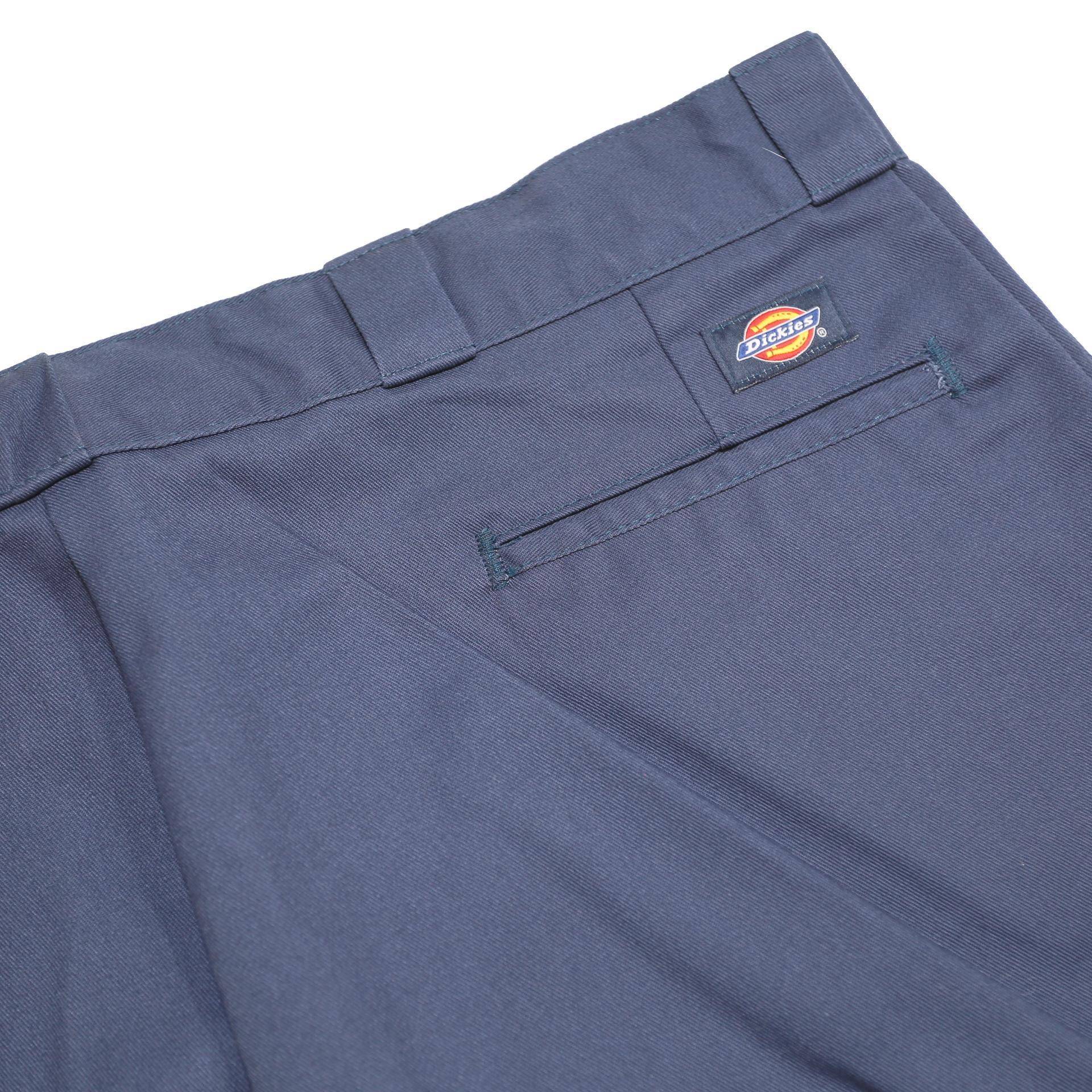 DICKIES Mens Cotton Blend Blue Regular Straight Trousers W40 L29 Workwear Zip