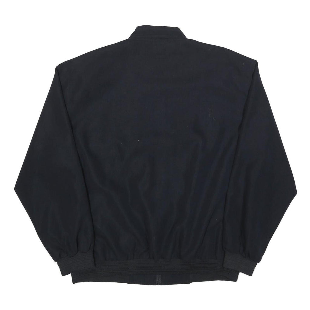 KINGFIELD Mens Black Classic Jacket L Polyester Zip Plain Casual Outerwear