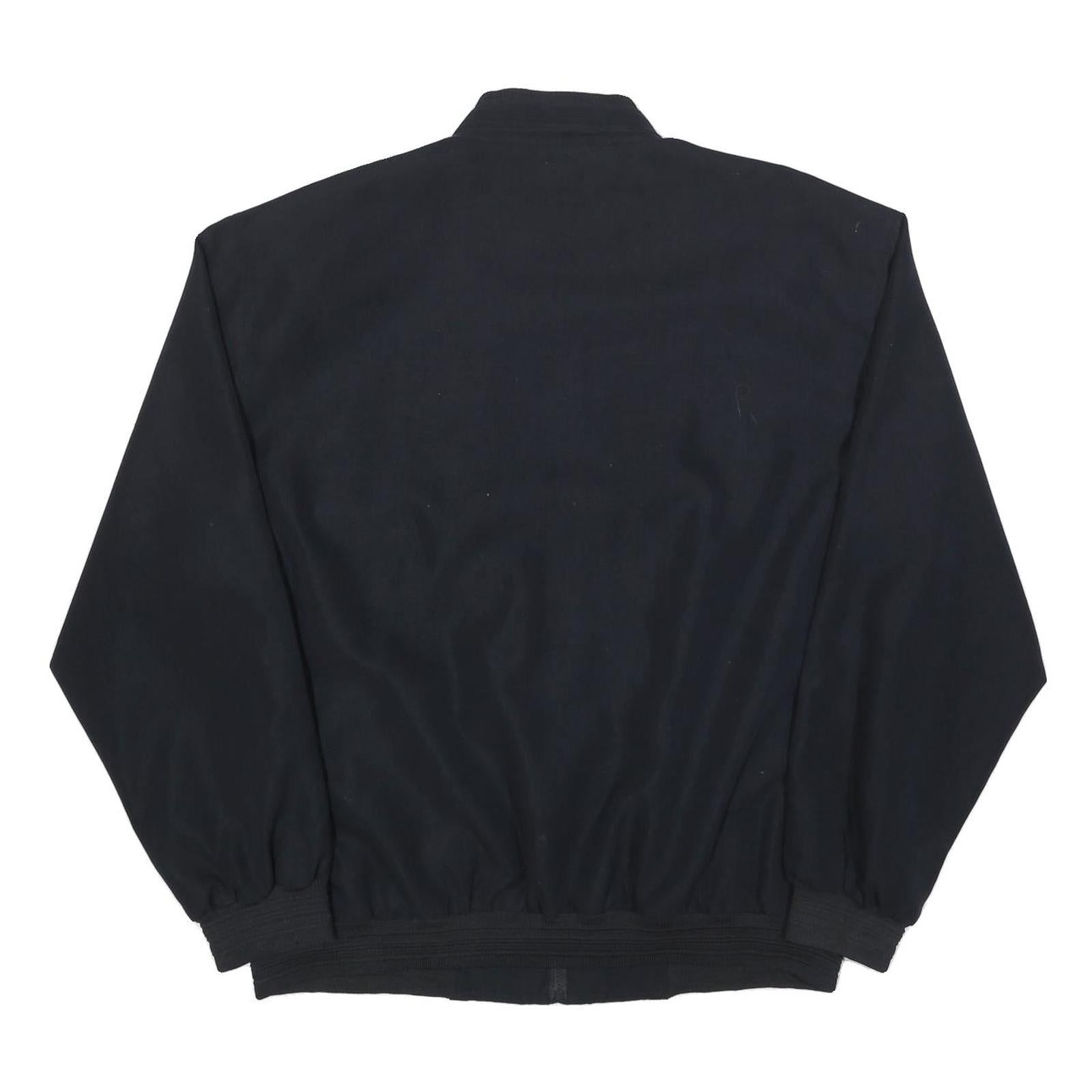 KINGFIELD Mens Black Classic Jacket L Polyester Zip Plain Casual Outerwear