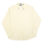 TOMMY HILFIGER Mens Cream Cotton Shirt XL Classic Fit Button-Up Casual