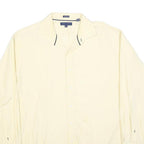 TOMMY HILFIGER Mens Cream Cotton Shirt XL Classic Fit Button-Up Casual